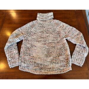 NWOT LINED Brand Luxie Marled Multicolor Knit Wool Blend Turtleneck Sweater XS